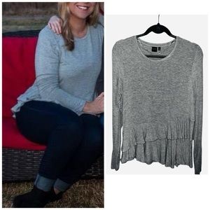 Kaari Blue Peplum sweater top size L